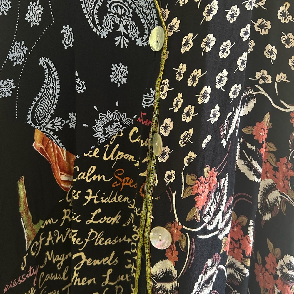 Hot Dish Black And Multicolor Patterned Dress - image 3